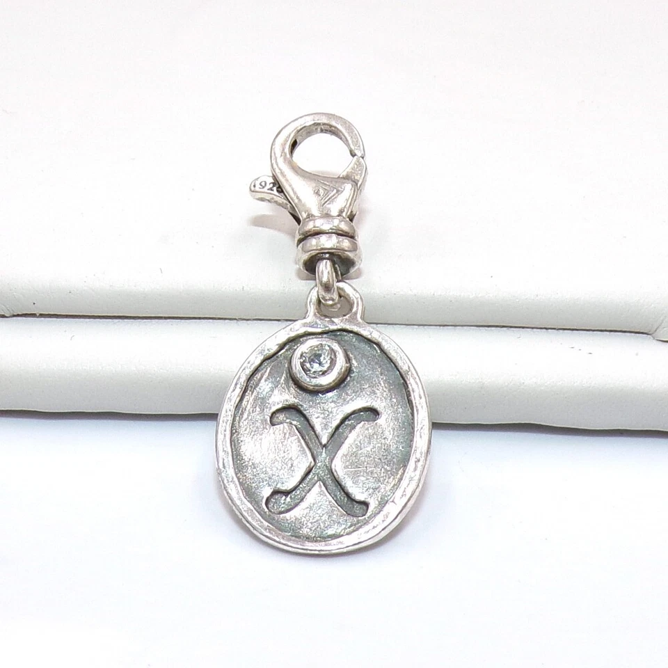 Silpada C2524 Sterling Silver Cubic Zirconia X Initial Letter Charm Dangle LLE2 - Image 2 of 4