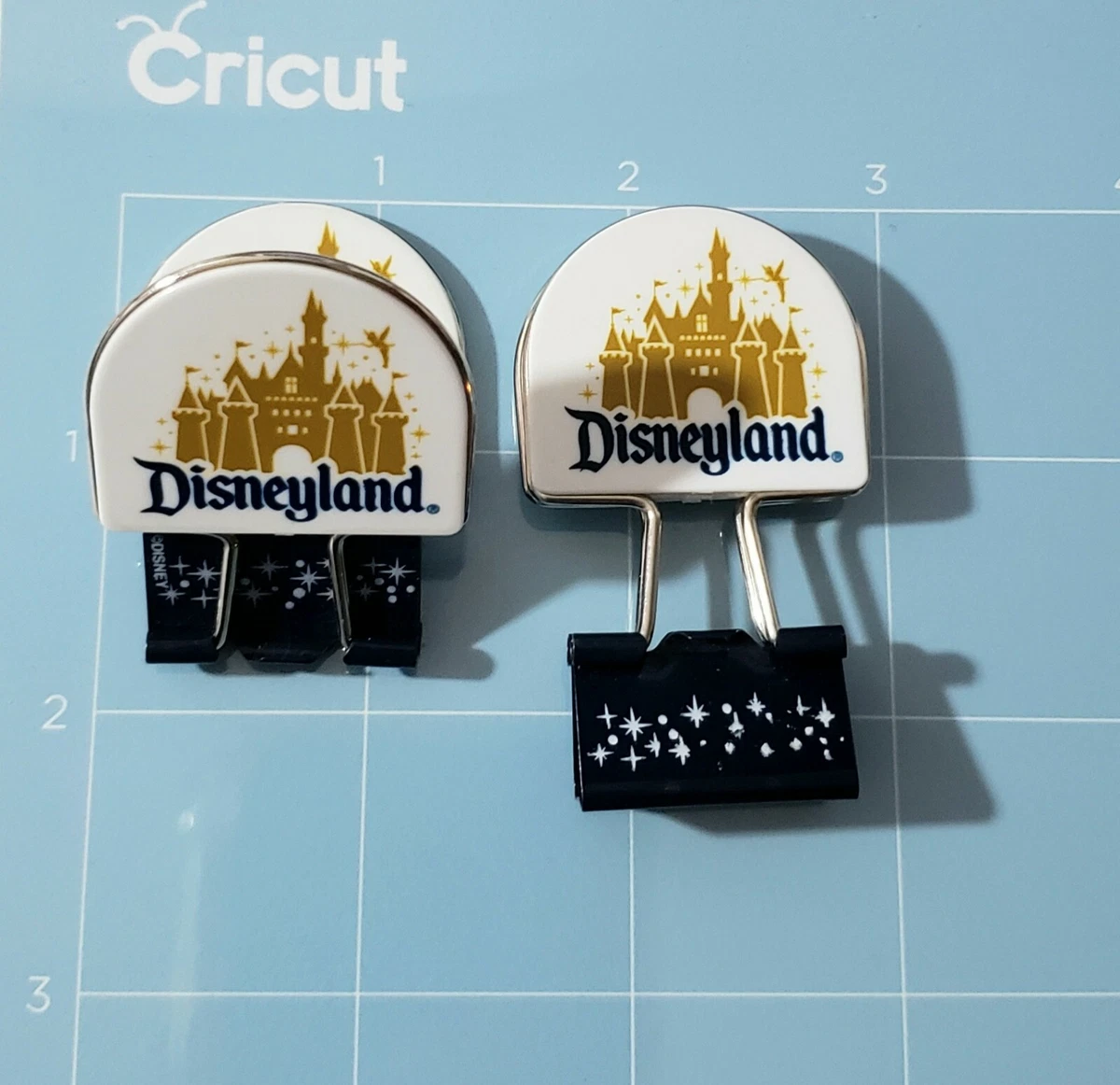 Set 2 Disney Parks Castle Metal Binder Clips White Gold Disneyland 1
