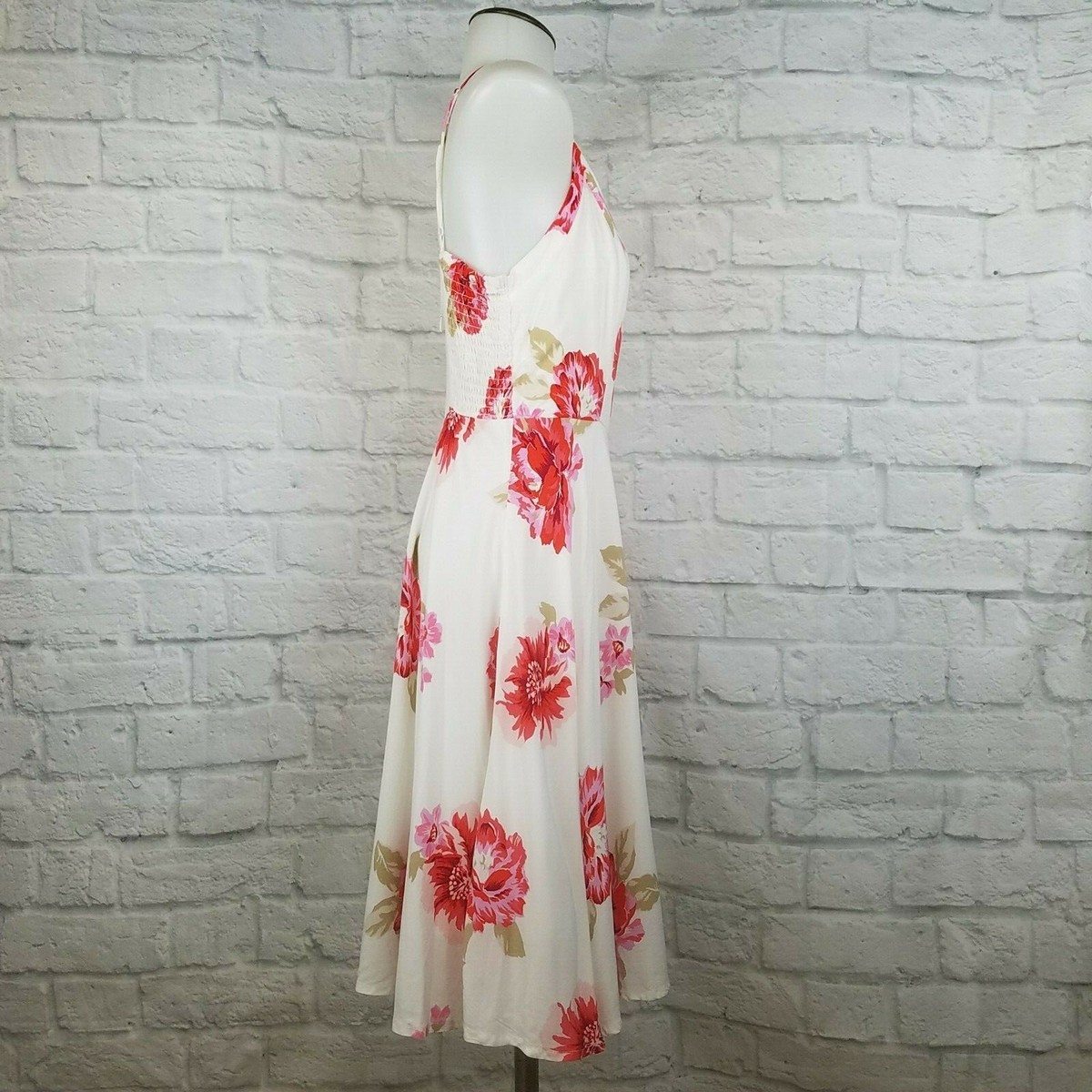 Old Navy Women's Small A-Line Dress Floral White Pink Spaghetti Strap | eBay