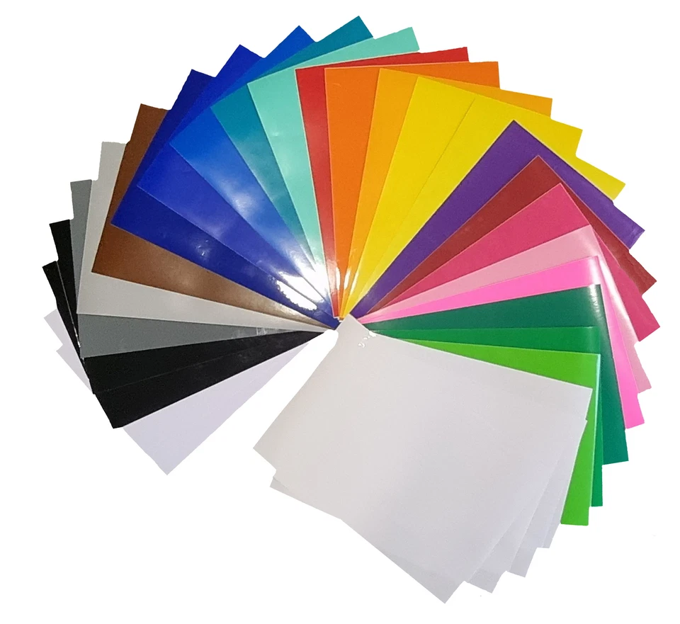 NEOXXIM 29 Bögen Plotterfolie Farbmix glanz Set A4 21 x 30 cm Bögen Übertragungsfolie