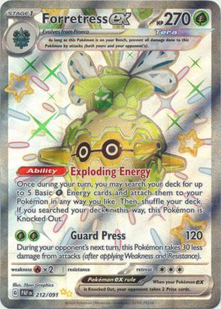 FORRETRESS EX 212/091 PALDEAN FATES POKEMON (SHINY FULL ART, NM)