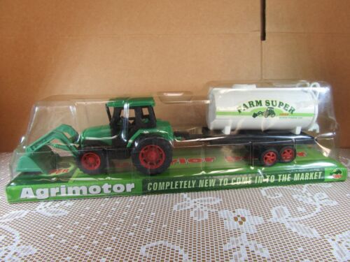 New Ray Tractor Friction + Tank Agrimotor Toy Plastic New + Box - Picture 4 of 9