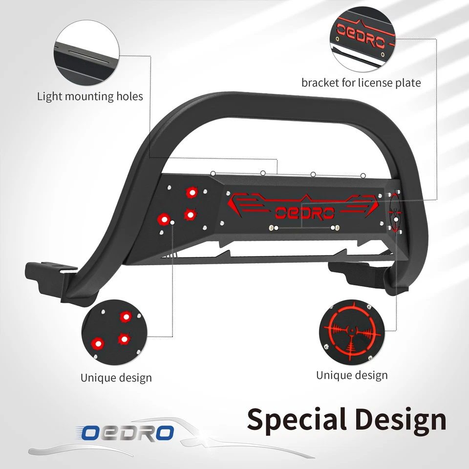 Black Bull Bar Push Front Bumper Grille Guard for 2004–2023 Ford F-150 F150 Foto 3 de 4