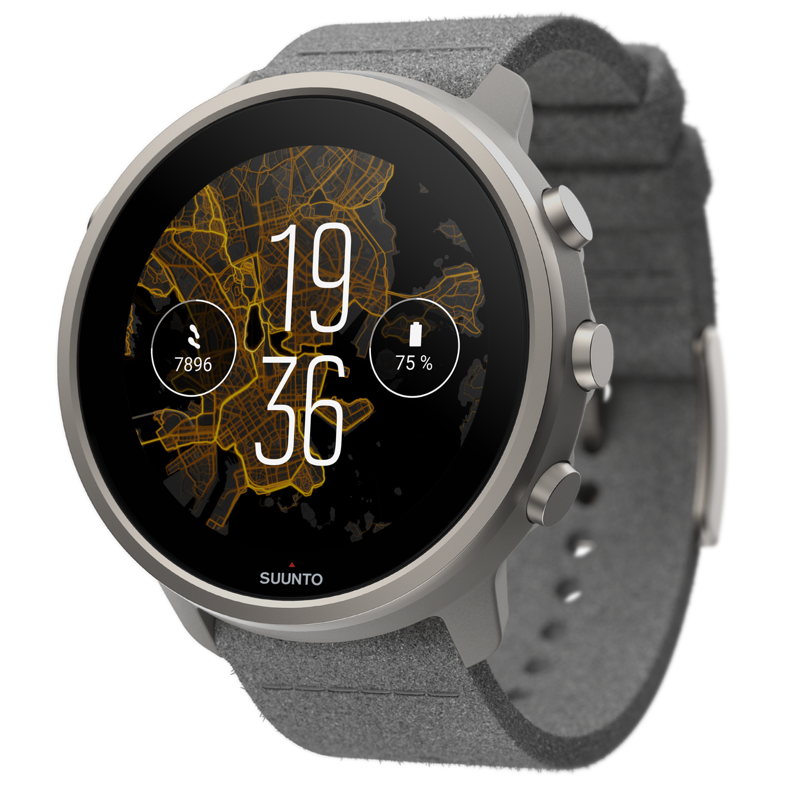 Suunto 7 50mm Glass Fibre Reinforced Polyamide Case with Microfiber Strap  Smart Watch - Stone Gray, Titanium Bezel (SS050567000) for sale online |  eBay