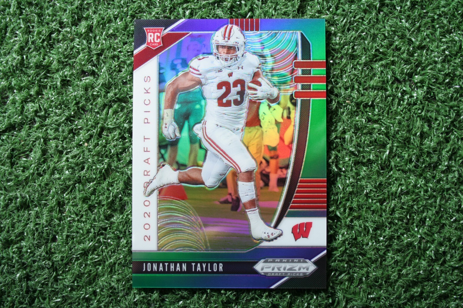 Jonathan Taylor 2020 Panini Prizm Draft Picks #106 Green & Purple Prizm /199 RC