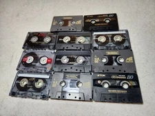 Lot of 11 Used Audio Cassette Tapes. TDK High Energy, Maxell XLII, Sony HiFi,etc