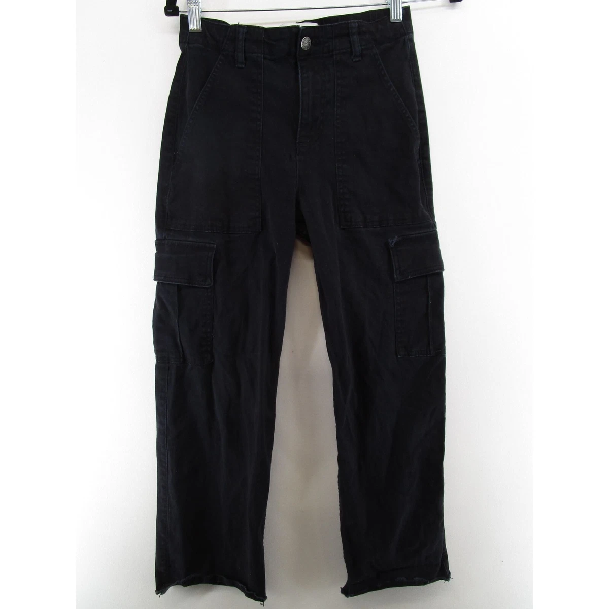 Hollister Womens 26 Ultra High Rise Straight Leg Cargo Pants Navy