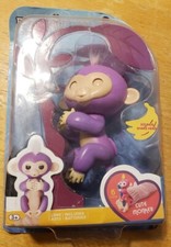 Fingerlings Interactive Baby Monkey Zoe Finger Toy Purple w/ pink Hair CHOP
