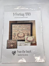 From The Heart  D Freitag 1849 Reproduction Sampler Cross Stitch Pattern