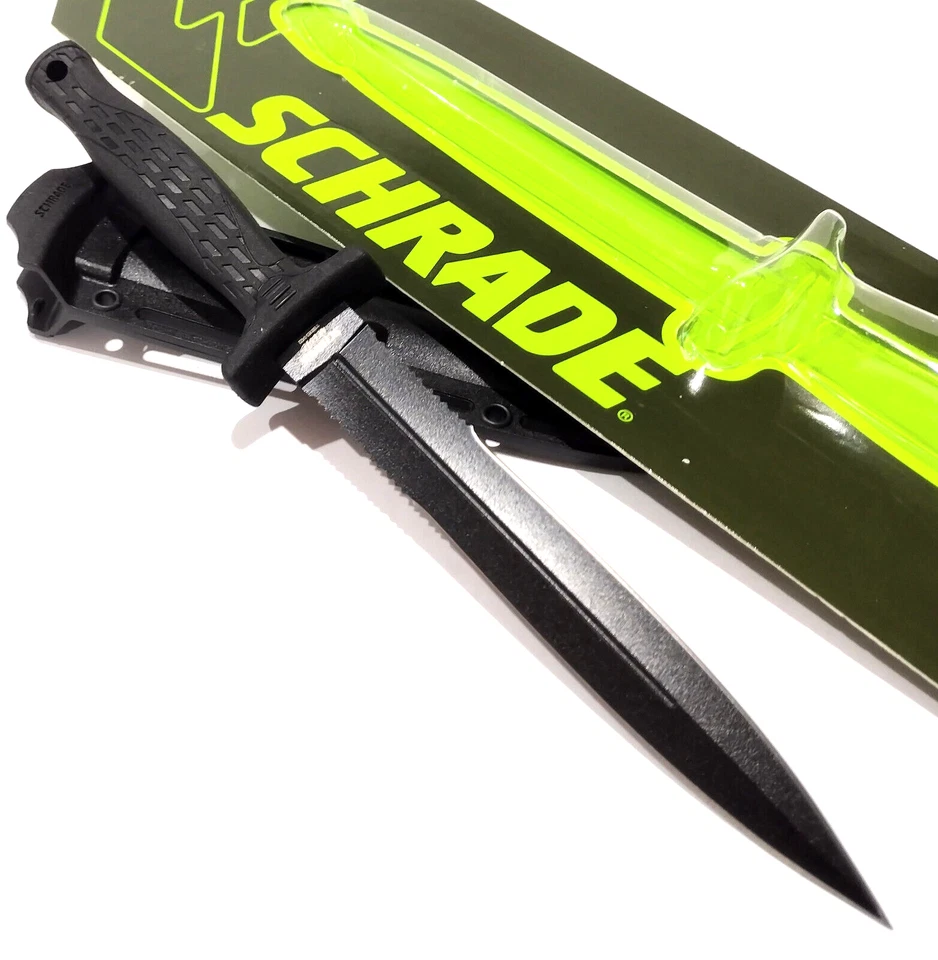 Cuchillo de hoja fija Schrade Magnum LG aguja doble filo Full Tang bota de lanzamiento Foto 2 de 4