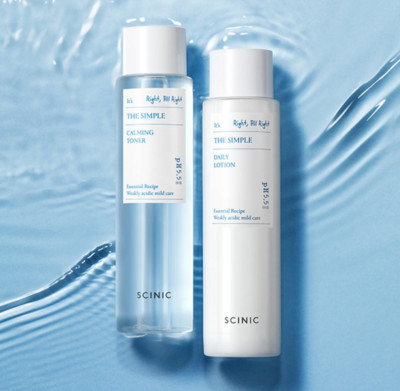 SCINIC The Simple (Calming Toner 145ml + Daily Lotion 145ml) Skin care Set