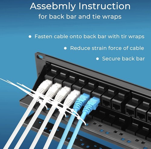 Patch Panel 48 Port Cat6 with Inline Keystone 10G Support, Pass-Thru Coupler - Photo 12/13