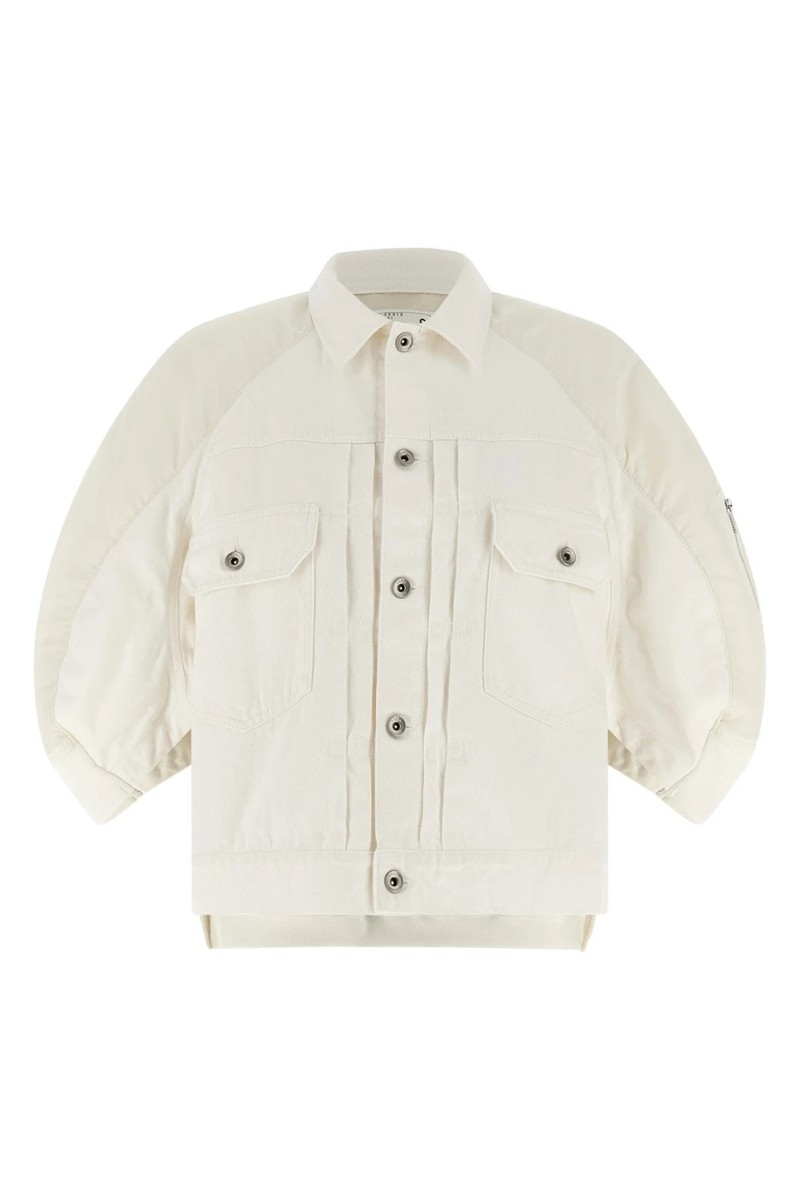 SACAI White Hybrid Bomber Jacket New & Authentic | eBay