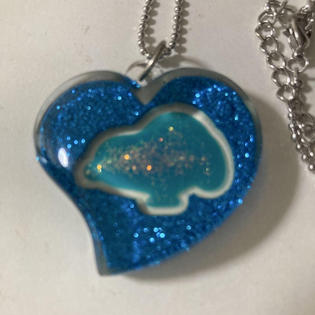 Snoopy Heart Necklace Blue Glitter USJ Jewelry Unused Accessory