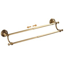 Wall Mounted Bathroom Double Towel Rack, Towel Bar Adjustable 15.5 to 27.5 In...