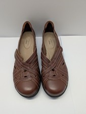 Clarks Cheyn Tulip Leather Mahogany Size 6 Shoes Womens NEW