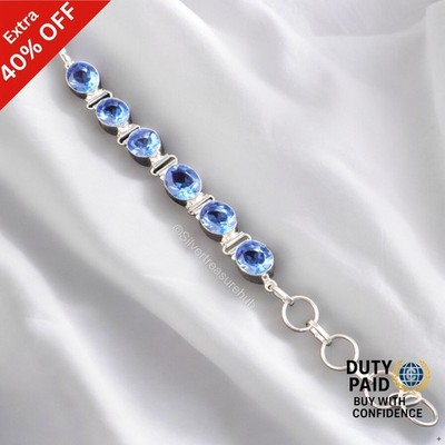 Tanzanite Stone Sister New Chain Engagement December Bracelet Jewelry 925 Silver