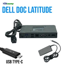 Dell USB-C 4K Dock Station for Latitude 5285 5289 2 In 1 w/ 130W AC Adapter