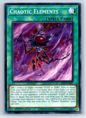 Chaotic Elements ALIN-EN067 Alliance Insight Yu-Gi-Oh 1st Edition LP