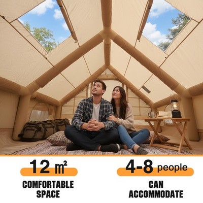 Inflatable Camping Tents 130 Square Feets with Stove Jack for Pincnic & Travel