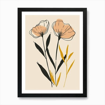 Florence Flower Market Boho Minimal Framed Wall Art Poster Canvas Print Picture