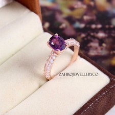 Natural Amethyst Ring, February Birthstone, Stackable Ring, Steller Ring