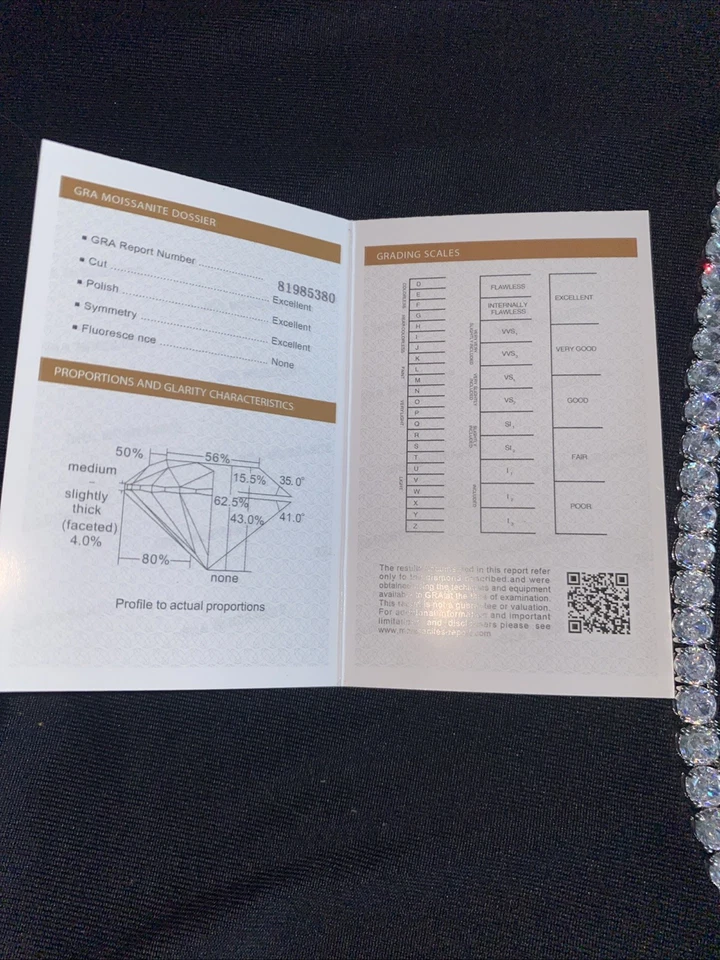 Flawless Rated GRA Certified Moissnaite Tennis Chain 6.5MM 20 Inch  Passes Test - Image 4 of 4