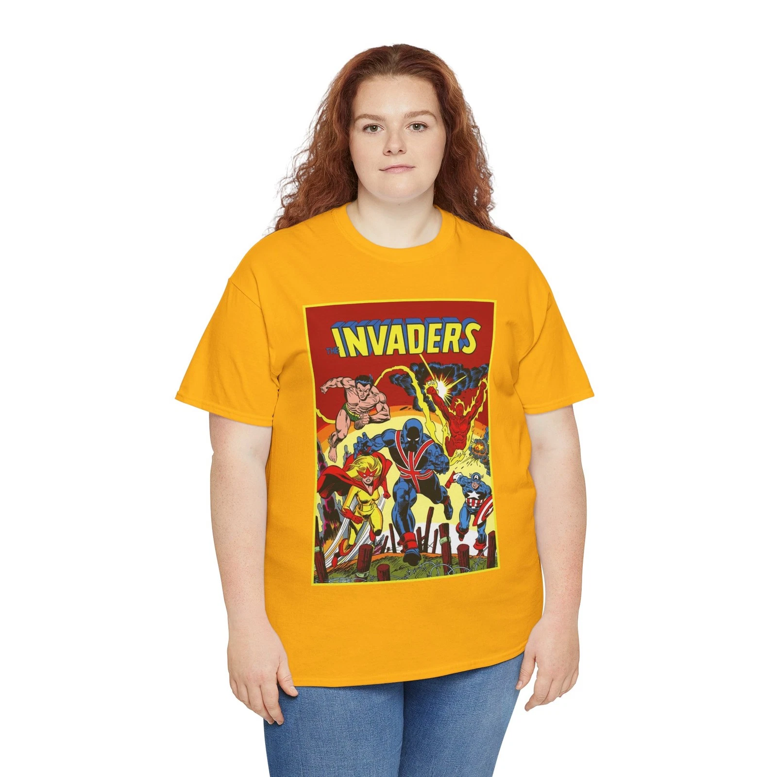 Invaders T-Shirt - Captain America, Human Torch, Namor, Spitfire - Marvel Comics