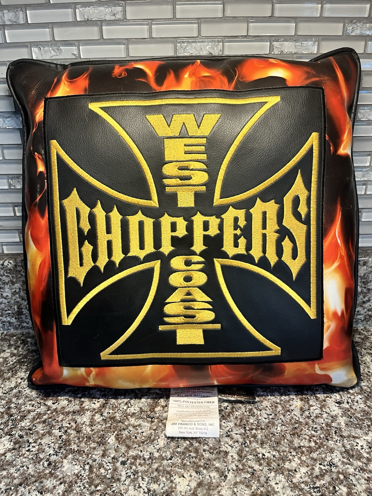 Vintage West Coast Choppers Rare Pillow genuine Leather 2004 13 Vintage West Coast Choppers Rare Pillow genuine Leather 2004 13