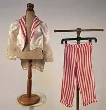 VINTAGE 1970 S CHILD S RED WHITE SATIN TUXEDO COSTUME SET