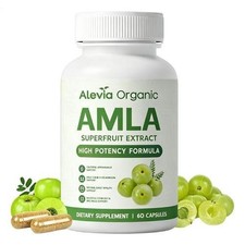 Alevia Organic Amla Superfruit Capsules,Vegan, GMO-Free, 60 Capsules UK