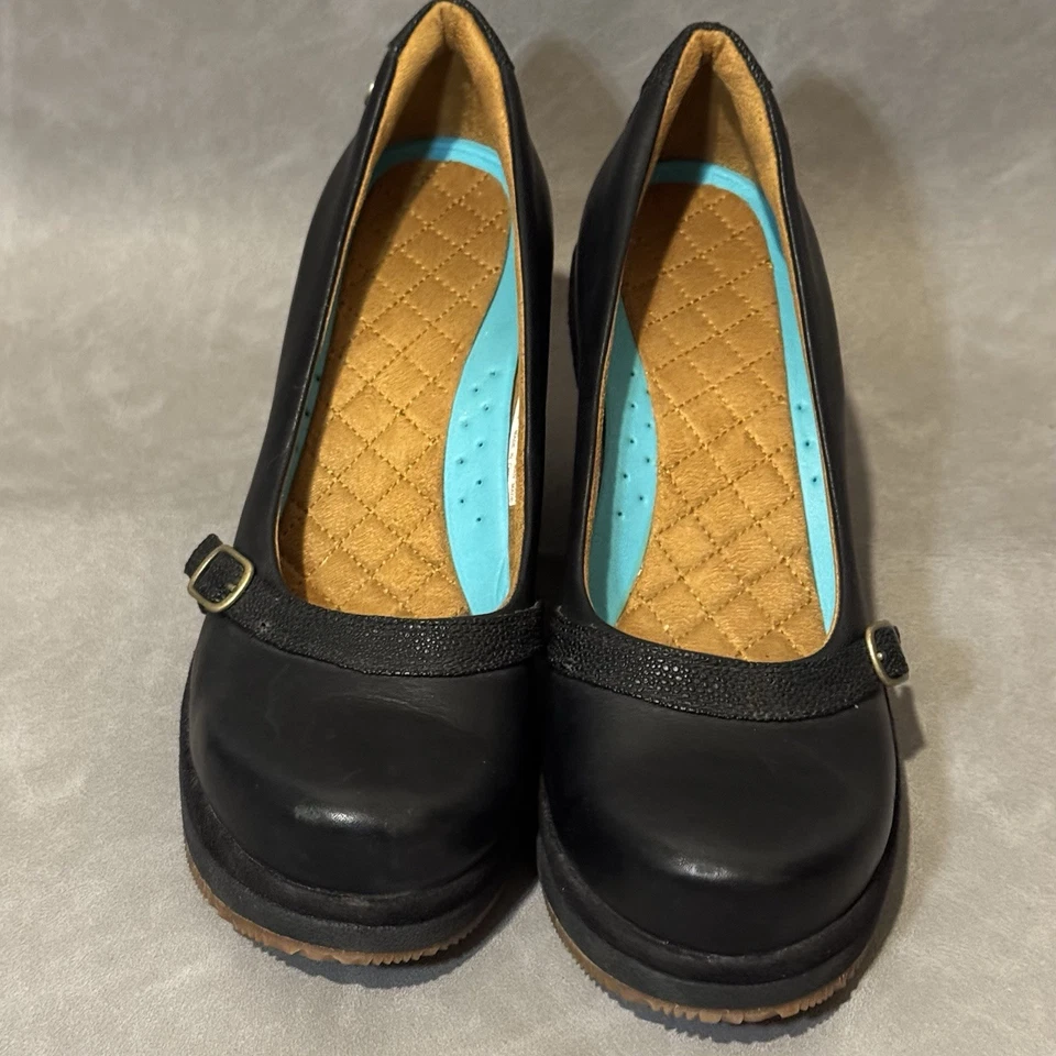 Zapatos Mozo Fresco Cuña Cuero Negro Trabajo Mary Jane Antideslizantes Para Mujer’s 9.5 Foto 3 de 4