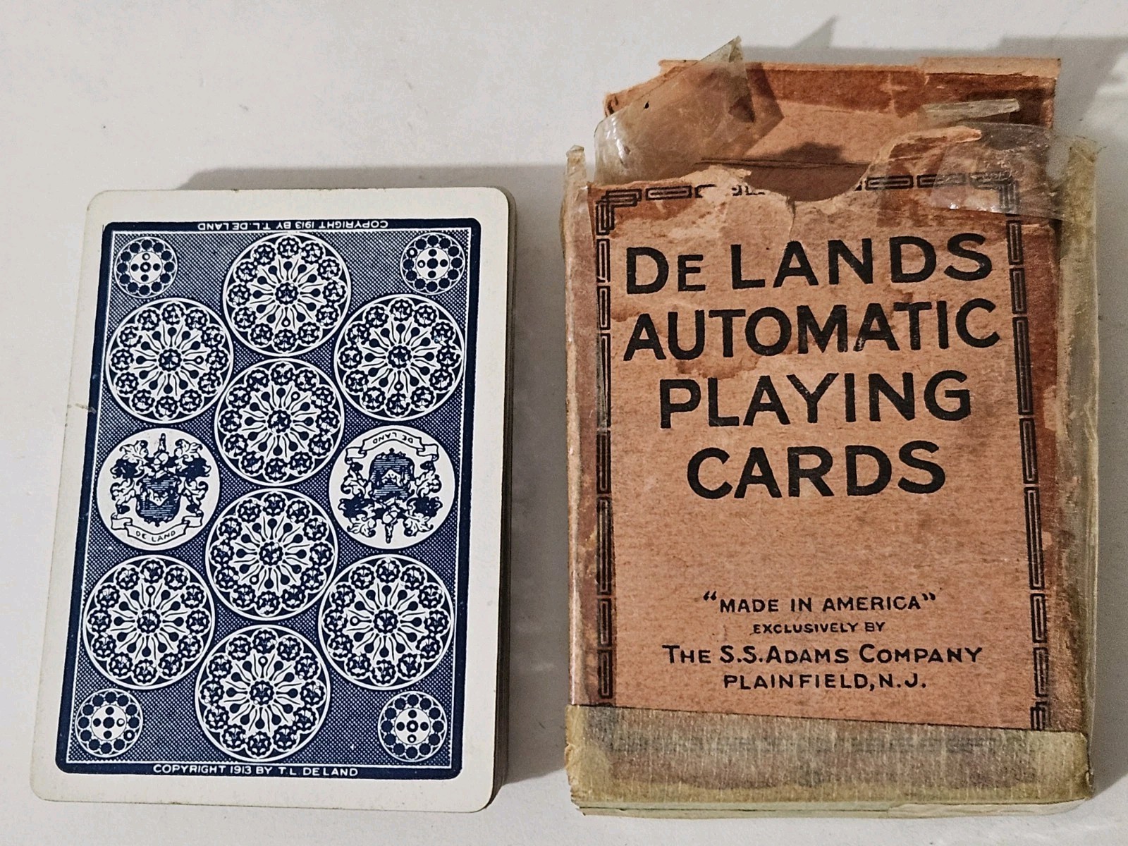 De Lands Playing Cards Well Used Vintage Baseball League, In Old Box