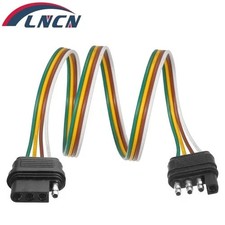4 Pin Trailer Wiring Harness Extension Wire Power Cord Plug Kit Tow Light 24in