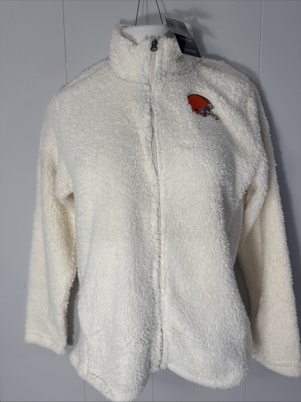 New! Cleveland Browns NFL Juniors Full-Zip Soft Sherpa Jacket Coat Size L 11-13