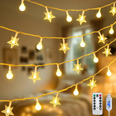 100 LED Globe Star String Lights, 33 FT Globe String Lights Indoor USB Plug In,