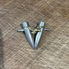 RAF GUNNERS VICTORY BROOCH - WW2 TRENCH ART WINGED BULLET - MILITARY BADGE