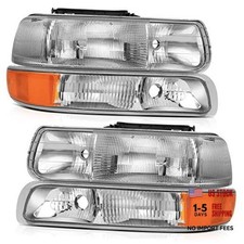 Headlight assembly Fit For Chevy Silverado 1500 Chrome Housing 16526134 Pair