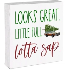 Christmas Tree Decorative Sign 5 x 5" Home Decor Looks Great Lotta Sap