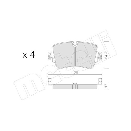Jeu de plaquettes de frein Metelli 22-1130-0 pour système de frein à disque Audi VW
