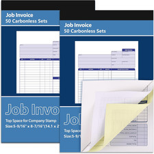 Job Invoice Forms Carbonless 5-9/16x8-7/16 2 Pack Work Order Forms for Service
