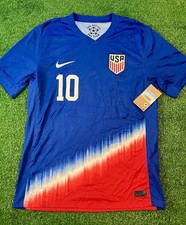 NWT Men's Medium NIKE Christian Pulisic 10 2024 USA Away Jersey Red White Blue