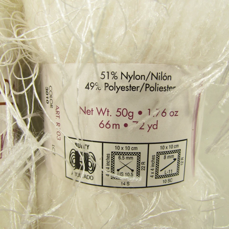 Moda Dea Prima Hilo Color #3010 Blanco Lote de 2 Novedad Artesanía Flecos Arte Foto 2 de 4