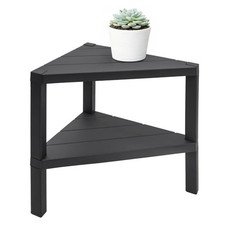 Kunststoff Beistelltisch anthrazit dreieckig - 46x45 cm - Couch Tisch Deko Regal