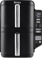 Ninja SL300UK Double Stack Vertical Dual Drawer Air Fryer 7.6L 6 Functions Black