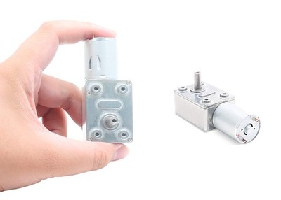 12V 25RPM High Torque DC Motor, Mini JGY 370 Motor Worm Gear Small Electric M...