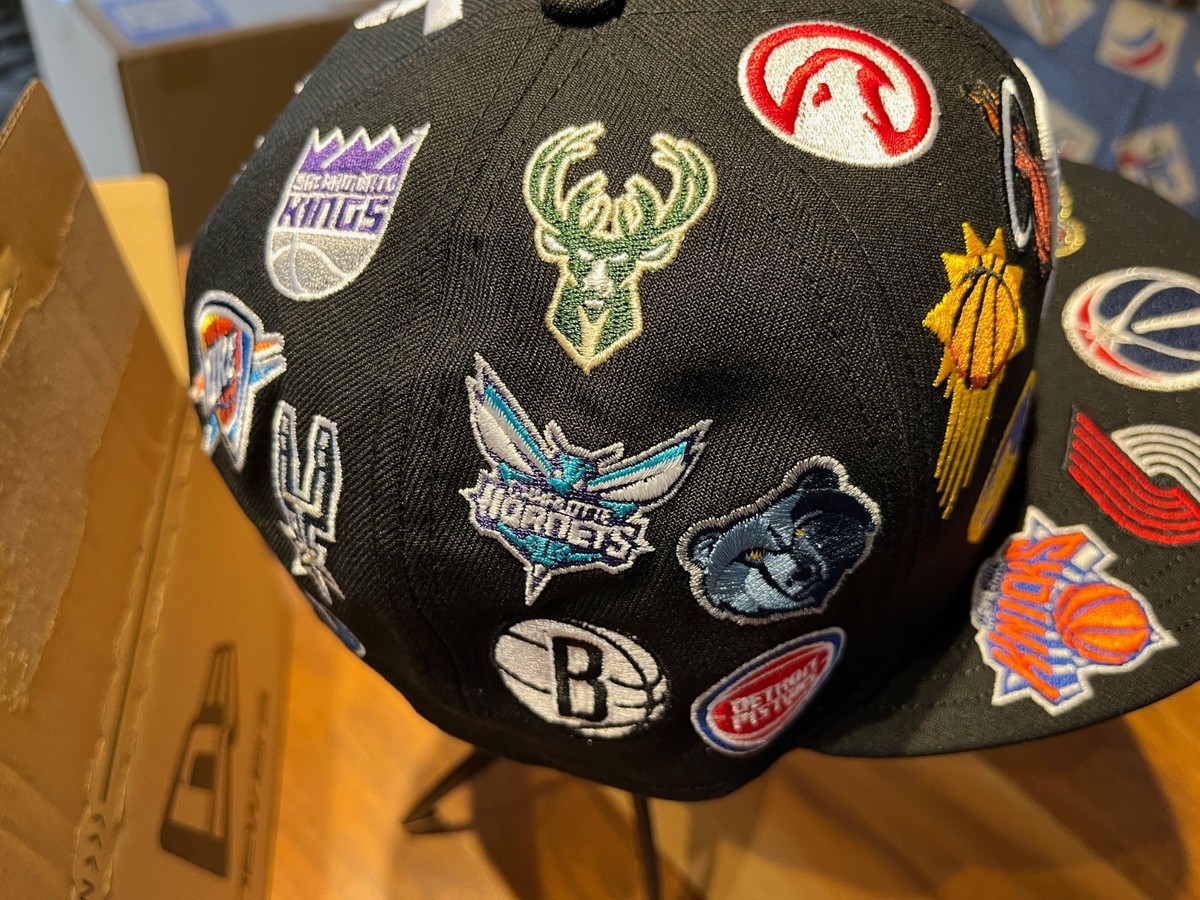 NEW ERA 59FIFTY Logo Scramble NBA All Over Black 14734035 | eBay
