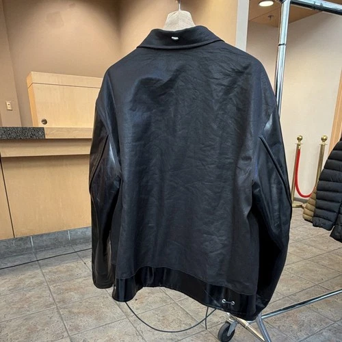 OUR LEGACY Men's Black Leather Full Zip Quilted Lined Jacket Size 52 image 8
