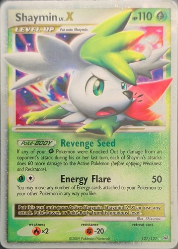 Shaymin Lv.X (Sky Forme) 127/127 Platinum Holofoil Ultra Rare MP Pokemon