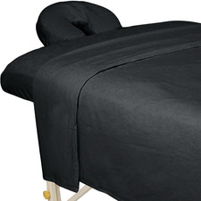 Premium Flannel 3-Piece Massage Sheet Set for Massage Tables, Includes Flat Shee
